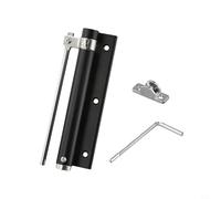 Automatic hydraulic door closer for sliding doors with silent rebound buffer, adjustable force for aluminum and wooden doors in various environments (Black)