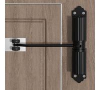 Automatic Hydraulic Door Closure Heavy Duty Gate Closer for Interior Exterior,Safety Spring Loaded Door Closer,Overhead Fir Door Closer,with Adjusting Rod and Screws (2 Styles) (Color : Black