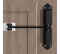 Automatic Hydraulic Door Closure Heavy Duty Gate Closer For Interior Exterior,Safety Spring Loaded Door Closer,Overhead Fire Rated Door Closer,with Adjusting Rod And Screws (2 Styles) (Color : Black