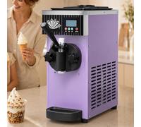 Automatic Ice Cream Machine, Countertop Soft Serve Maker with Smart LCD Panel, Pre-Cooling, One-Button Cleaning, Adjustable Hardness, 4-5L/H Output for Cafe/Restaurant