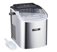Cooks Professional 12KG Ice Maker Machine with Scoop | Countertop Ice Cube Maker for Home, Kitchen, Bar | Large Capacity 1.3L Water Tank | Quick & Easy with 2 Ice Size Options | No Plumbing | Silver
