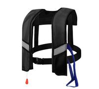Automatic Inflatable Life Jacket Water Gear For Emergency Designed With Maximum Buoyancy And Performance Ideal For Boating Swimming Rafting Sailing Adventures (Black, 50X30CM)