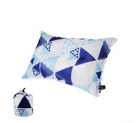 Automatic Inflatable Pillow for Camping and Travel | Portable Self-Filling Lunch Break Cushion with PUC For Surface | Compact 45x30cm Support for Head and Neck in(Blue No. 3)