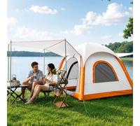 Automatic Inflatable tent Tent 3 People with Pump, Pop up tent for Camping with 2-3 Min Set Up, Waterproof tent with Mosquito Screen Window, Portable Air Tent for Traveling (Orange, 2-4 People)