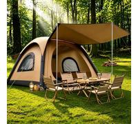 Automatic Inflatable tent Tent 3 People with Pump, Pop up tent for Camping with 2-3 Min Set Up, Waterproof tent with Mosquito Screen Window, Portable Air Tent for Traveling (Grey, 2-4 People)