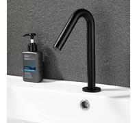 Automatic Infrared Bathroom Basin Mixer Tap Sensor Activated Hot & Cold Faucet Battery Powered Black Sink Tap for Modern Bathrooms Eco Friendly Design
