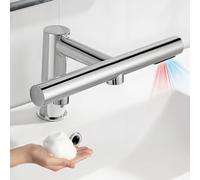 Automatic Infrared Faucet with Built-in Dryer & Hand Sanitizer Capacity, Touchless Sensor Tap for Bathroom, Wall Mounted Stainless Steel