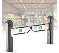 Automatic Infrared Radar Swing Gate, Electric Turnstile System for Supermarkets, No-Touch Entry, Adjustable Sensitivity, 3-Color Status Lights, Voice Prompt