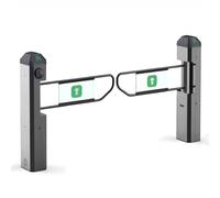 Automatic Infrared Radar Swing Gate, Sensing Turnstile Door with Adjustable Speed, Reverse Alarm & 3-Color Light, One-Way Entry Access Control System