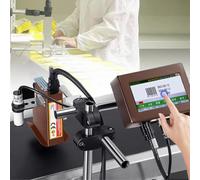 Automatic Inkjet Coding Machine for Text, Barcode, Batch Number, Date, Image Printing, 12.7mm/25.4mm Nozzle, Commercial Small Printer