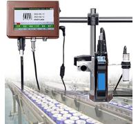 Automatic Inkjet Coding Machine with Touch Screen, Commercial Date Coder for Variable Data, Barcode, Logo Printing, 25.4mm Width for Efficient Labeling