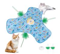 Automatic Interactive Cat Toy - Touch-Activated Hide and S xercise Toy for Indoor Bored Adult Cats and Kittens, Moving Concealed Wand and Feather with 3 Interactive Modes（Fish）