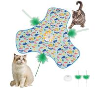 Automatic Interactive Cat Toy - Touch-Activated Hide and S xercise Toy for Indoor Bored Adult Cats and Kittens, Moving Concealed Wand and Feather with 3 Interactive Modes (Duck)