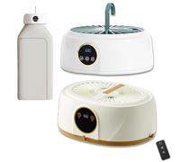 Automatic Ironing Machine, Portable Clothes Dryer, Steamer & Dryer, Vertical Steam, for Home, Travel, Apartment(Beige+White)