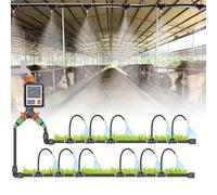 Automatic Irrigation System with Degree Adjustable Copper Sprayer, 360° Curved Garden Watering with Intelligent Timer, for Garden, Yard, Lawn,