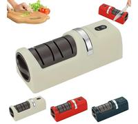 Automatic Kitchen Knife Sharpener, 2026 Upgraded Electric Knife Sharpener, Professional 3-Stage Diamond Abrasive Wheels, for Kitchen for Razor Sharp Blades, Chef Knives (White)