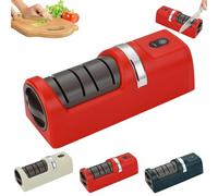 Automatic Kitchen Knife Sharpener, 2026 Upgraded Electric Knife Sharpener, Professional 3-Stage Diamond Abrasive Wheels, for Kitchen for Razor Sharp Blades, Chef Knives (Red)