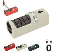 Automatic Kitchen Knife Sharpener, Electric Knife Sharpener for Kitchen, 3-Stage Precision Sharpening, Non-Slip Base, Diamond Abrasive Wheels for Quick Polishing (White)