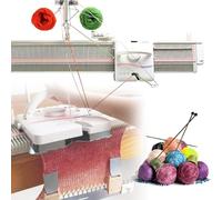 Automatic Knitting Machine - 6.5mm Mid Gauge, 150 Stitches, Easy-to-Use Plastic Knitting Machine with Yarn Needles & Accessories for Adults and Kids Crafts