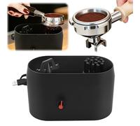 Automatic Knock Box Cleaner Electric Portafilter Cleaner Espresso Deep-Clean Kit with Holder Cleaning Brush Grounds Tray Barista Cleaning Box for Household Kitchen Workplace 19x9.3x11.5CM