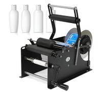 Automatic Label Applicator - Adhesive Labeling Machine for Plastic and Glass Bottles - Efficient Round Bottle Labeler with Easy Operation