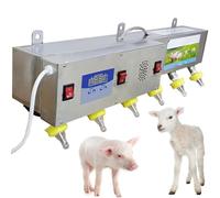 Automatic Lamb and Piglet Milk Feeder, Stainless Steel, 6 Nipple Design, Constant Temperature with Sound Simulation, Ideal for Farms and Ranches