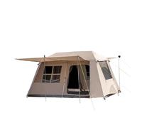 Automatic Large Camping Tent 3-8 Person Quick Setup Double Hall Ridge with Canopy for Family Adventures(Aluminum pole)