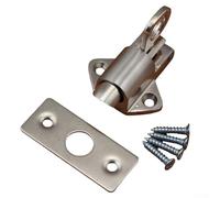 Automatic Latch Bolt for Doors and, Zinc Alloy Spring-Loaded Self-Closing Mechanism with Pull Loop, Silver(Tongue Down)