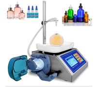 Automatic Liquid Filling Machine Peristaltic Pump Bottle Filler 2-300g Weighing Filling Machine with 2 Filling Nozzles for Essential Oil, Oral Liquid, Perfume, Nail Polish, Lotion, Glue, Ink