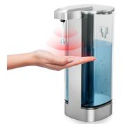 Automatic Liquid Soap Dispenser, 17oz/500ml Touchless Dish Soap Dispenser, USB Charging IPX5 Waterproof, 4 Dispensing Levels, Liquid Hand Soap Dispenser for Kitchen bathroom Hotel (Silver)