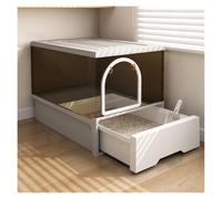 Automatic Litter Box, Hooded Cat Litter Box with Lid & Scoop, Front & Top Entry, Easy Clean(Grey)