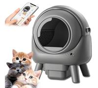 Automatic Litter Box,Self Cleaning Open Top Automatic Cat Litter Box,App Control,Odor-Free Waste Disposal,2.4G Wifi,8L Large Capacity,Free your Hands - Stop Being a Cat Slaves (Gray)