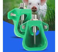 Automatic Livestock Water Bowl, Plastic Drinking Cup with Brass Valve for Goat Pig Sheep Cattle Farm, Green 110x110mm(2PCS)