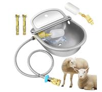 Automatic Livestock Water Bowls, Automatic Animal Water Bowl, Stainless Steel Animal Waterer Bowl, Intelligent Float Valve Design, Livestock Dispenser Container for Farms Ranches