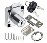 Automatic Lock Tongue Cabinet Drawer Furniture Locker Showcase Lock Drilling Diameter 3/4"/19mm for (3/5"-/15mm -7/8"-/22mm) Door Panel