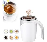 Automatic Magnetic Stirring Coffee Mug, 2025 Upgrade Stainless Steel Self Stirring Mug, Portable Rechargeable for Home, Office, School, Travel (White)