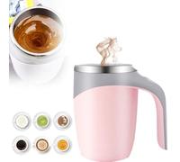 Automatic Magnetic Stirring Coffee Mug, 2025 Upgrade Stainless Steel Self Stirring Mug, Portable Rechargeable for Home, Office, School, Travel (Pink)