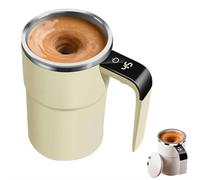 Automatic Magnetic Stirring Coffee Mug, Rechargeable Stirring Mugs, Magnetic Coffees Stirrer Automatic Stirrings CoffeeMug with Temperature Display and Lid, for Coffee, Chocolate, Milk, Tea