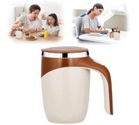 Automatic Magnetic Stirring Mug, Rechargeable Stainless Steel Mixing Cup with Lid, Spill Proof and Leak Proof for Coffee, Milk, Cocoa, Perfect for Home and Office