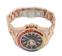 Automatic Mechanical Watch, Colorful Clock for Men Resistant for Men for Informal Use (Rose Black (Rose Steel Strap))