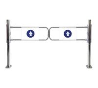 Automatic Metal Double Gate with Self-Closing Feature Manual Pedestrian Access 59in Wide Entryway One-Way Swinging Gate for Secure Outdoor Access