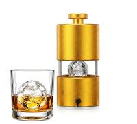 Automatic Metal Ice Press, Large Soccer Ball Sphere Maker 2.4 2.7 Inch, Aircraft Al Alloy Construction, Slow Melting Clear Globe for Whiskey, Match Essentials(60mm)