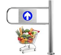 Automatic Metal Safety Barrier Gate - 90 x 100 cm Industrial Pedestrian Gate with Integrated Spring Perfect for Supermarkets & Warehouses Durable & Secure Design for Maximum Safety and Effic