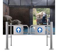 Automatic Metal Swing Barrier for Industrial Warehouses, Heavy-Duty Safety Gate for Loading Docks and Construction Sites, 160 x 99.1 cm, Sturdy Access Control Gate