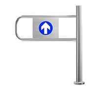 Automatic Metal Swing Barrier for Supermarkets & Libraries - One-Way Bounce Design - Safe Pedestrian Entry - 0.5 x 1 m -Secure Access Control Solution