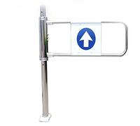 Automatic Metal Swing Gate for Supermarket Entry, Security Portal with One-Way Spring, Left-Hand Door 60x100 cm for Library, Store & Outdoor Spaces