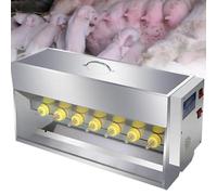 Automatic Milk Feeder for Piglets and Small Livestock, with Sound Source Hole and Stainless Steel Stirring, Prevents Animals from Running Around, Includes Multiple Nipples