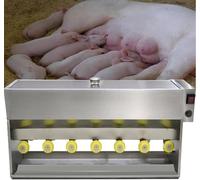 Automatic Milk Feeder, Piglet Milk Feeder with Constant Temperature, Auto Stirring, 10/14 Teats, Maternal Sound for Piglets & Lambs 14-Nipples
