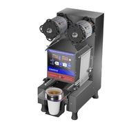 Automatic Milk Tea Packaging Machine 700-800 Cups/H 5s Cycle Double Re-seal Leak-Proof Intelligent Temp Control Photoelectric Eye Auto Blade Cleaning for 90/95mm White