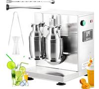 Automatic Milk Tea Shaking Machine, Double Cup Milk Tea Shaking Machine, Stainless Steel Electric Mixing Blender with 2pcs 1000ml Cups, for Bubble Tea, Boba Tea, Juice, Coffee, Milk, Wine